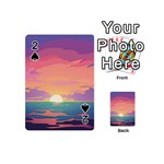 Sunset Ocean Beach Water Tropical Island Vacation 4 Playing Cards 54 Designs (Mini) Front - Spade2