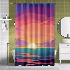 Sunset Ocean Beach Water Tropical Island Vacation 4 Shower Curtain 48  X 72  (small)  by Pakemis