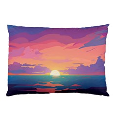 Sunset Ocean Beach Water Tropical Island Vacation 4 Pillow Case (two Sides) by Pakemis