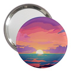 Sunset Ocean Beach Water Tropical Island Vacation 4 3  Handbag Mirrors by Pakemis