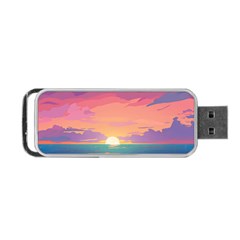 Sunset Ocean Beach Water Tropical Island Vacation 4 Portable Usb Flash (one Side) by Pakemis