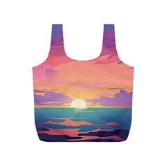 Sunset Ocean Beach Water Tropical Island Vacation 4 Full Print Recycle Bag (s) by Pakemis