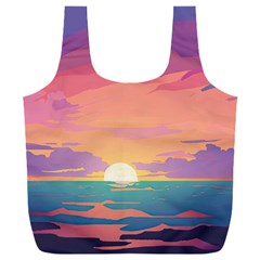 Sunset Ocean Beach Water Tropical Island Vacation 4 Full Print Recycle Bag (xxxl)