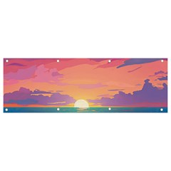 Sunset Ocean Beach Water Tropical Island Vacation 4 Banner And Sign 9  X 3  by Pakemis