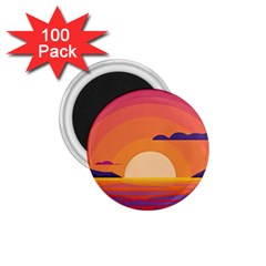 Sunset Ocean Beach Water Tropical Island Vacation Landscape 1 75  Magnets (100 Pack)  by Pakemis