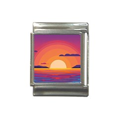 Sunset Ocean Beach Water Tropical Island Vacation Landscape Italian Charm (13mm) by Pakemis