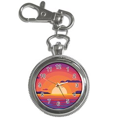 Sunset Ocean Beach Water Tropical Island Vacation Landscape Key Chain Watches by Pakemis