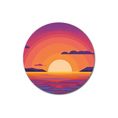 Sunset Ocean Beach Water Tropical Island Vacation Landscape Magnet 3  (round) by Pakemis