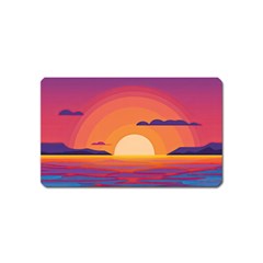 Sunset Ocean Beach Water Tropical Island Vacation Landscape Magnet (name Card) by Pakemis