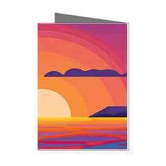 Sunset Ocean Beach Water Tropical Island Vacation Landscape Mini Greeting Cards (pkg Of 8) by Pakemis