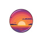 Sunset Ocean Beach Water Tropical Island Vacation Landscape Hat Clip Ball Marker Front