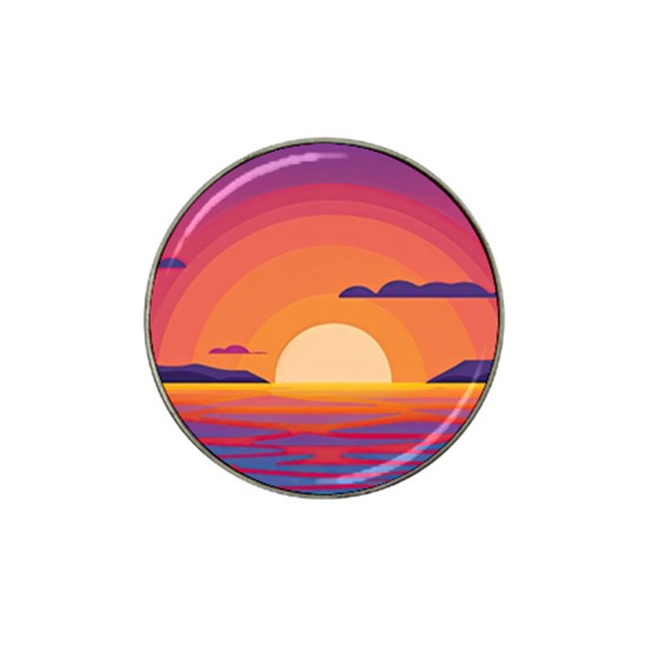 Sunset Ocean Beach Water Tropical Island Vacation Landscape Hat Clip Ball Marker