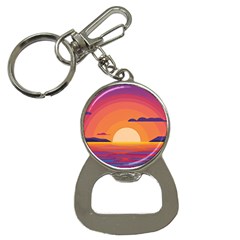 Sunset Ocean Beach Water Tropical Island Vacation Landscape Bottle Opener Key Chain by Pakemis