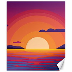 Sunset Ocean Beach Water Tropical Island Vacation Landscape Canvas 8  X 10  by Pakemis