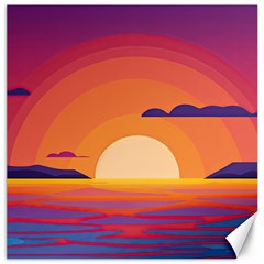 Sunset Ocean Beach Water Tropical Island Vacation Landscape Canvas 12  X 12  by Pakemis