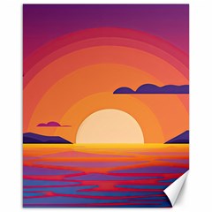 Sunset Ocean Beach Water Tropical Island Vacation Landscape Canvas 16  X 20  by Pakemis