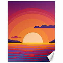 Sunset Ocean Beach Water Tropical Island Vacation Landscape Canvas 18  X 24  by Pakemis