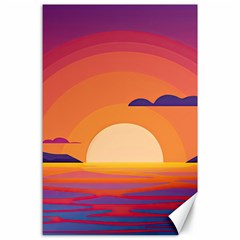 Sunset Ocean Beach Water Tropical Island Vacation Landscape Canvas 24  X 36  by Pakemis