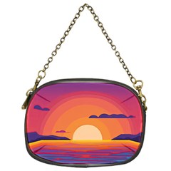 Sunset Ocean Beach Water Tropical Island Vacation Landscape Chain Purse (one Side) by Pakemis