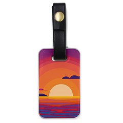 Sunset Ocean Beach Water Tropical Island Vacation Landscape Luggage Tag (one Side) by Pakemis