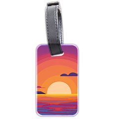 Sunset Ocean Beach Water Tropical Island Vacation Landscape Luggage Tag (two Sides) by Pakemis