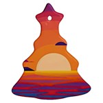 Sunset Ocean Beach Water Tropical Island Vacation Landscape Christmas Tree Ornament (Two Sides) Front