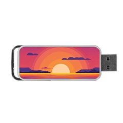 Sunset Ocean Beach Water Tropical Island Vacation Landscape Portable Usb Flash (two Sides) by Pakemis