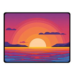 Sunset Ocean Beach Water Tropical Island Vacation Landscape Fleece Blanket (small) by Pakemis