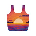 Sunset Ocean Beach Water Tropical Island Vacation Landscape Full Print Recycle Bag (S) Front