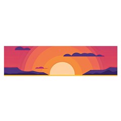 Sunset Ocean Beach Water Tropical Island Vacation Landscape Oblong Satin Scarf (16  X 60 ) by Pakemis