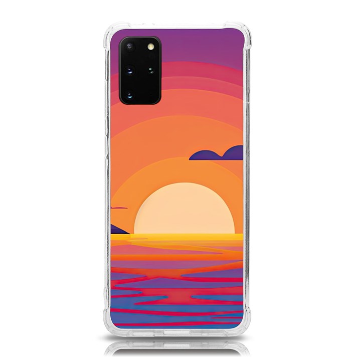 Sunset Ocean Beach Water Tropical Island Vacation Landscape Samsung Galaxy S20Plus 6.7 Inch TPU UV Case