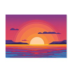 Sunset Ocean Beach Water Tropical Island Vacation Landscape Crystal Sticker (a4)