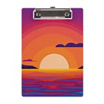 Sunset Ocean Beach Water Tropical Island Vacation Landscape A5 Acrylic Clipboard Front