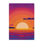 Sunset Ocean Beach Water Tropical Island Vacation Landscape A5 Acrylic Clipboard Back