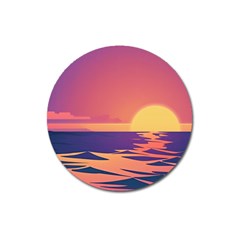 Sunset Ocean Beach Water Tropical Island Vacation Magnet 3  (round) by Pakemis