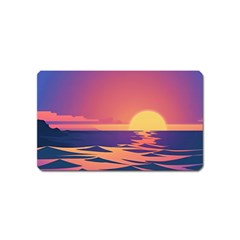 Sunset Ocean Beach Water Tropical Island Vacation Magnet (name Card) by Pakemis