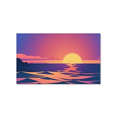 Sunset Ocean Beach Water Tropical Island Vacation Sticker Rectangular (10 Pack) by Pakemis