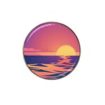 Sunset Ocean Beach Water Tropical Island Vacation Hat Clip Ball Marker Front