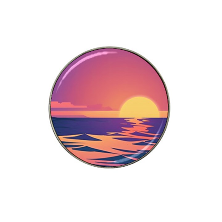 Sunset Ocean Beach Water Tropical Island Vacation Hat Clip Ball Marker