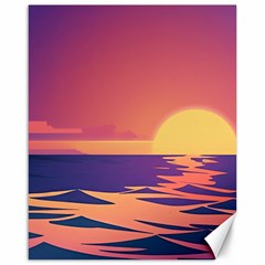 Sunset Ocean Beach Water Tropical Island Vacation Canvas 16  X 20  by Pakemis