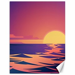 Sunset Ocean Beach Water Tropical Island Vacation Canvas 18  X 24  by Pakemis