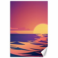 Sunset Ocean Beach Water Tropical Island Vacation Canvas 24  X 36  by Pakemis