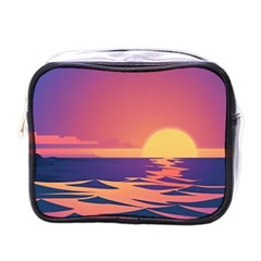 Sunset Ocean Beach Water Tropical Island Vacation Mini Toiletries Bag (one Side) by Pakemis