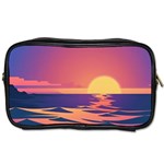 Sunset Ocean Beach Water Tropical Island Vacation Toiletries Bag (Two Sides) Front