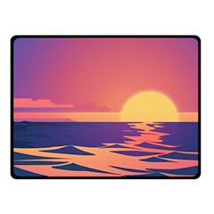 Sunset Ocean Beach Water Tropical Island Vacation One Side Fleece Blanket (small) by Pakemis