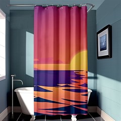 Sunset Ocean Beach Water Tropical Island Vacation Shower Curtain 36  X 72  (stall)  by Pakemis