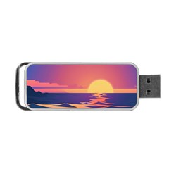 Sunset Ocean Beach Water Tropical Island Vacation Portable Usb Flash (one Side) by Pakemis