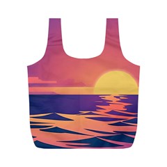 Sunset Ocean Beach Water Tropical Island Vacation Full Print Recycle Bag (m) by Pakemis