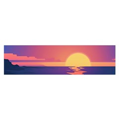 Sunset Ocean Beach Water Tropical Island Vacation Oblong Satin Scarf (16  X 60 ) by Pakemis