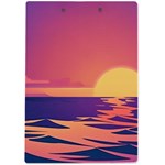 Sunset Ocean Beach Water Tropical Island Vacation A4 Acrylic Clipboard Back